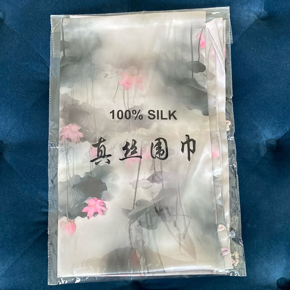 Gorgeous 100% Percent Japanese Silk Shawl With Floral Print